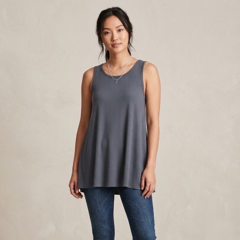 Vernacular Charcoal Grey Ribbed Sleeveless Tank Top M Clean Girl Indie Grunge
